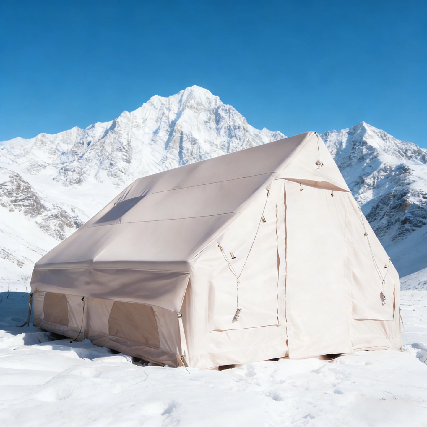 PAKICETUS Luxury Inflatable Camping Tent with Skylight Quick Setup Blow Up Tent with Air Pump 4-6 Persons Large Family Portable Outdoor Tent for Camping Hiking Backyard