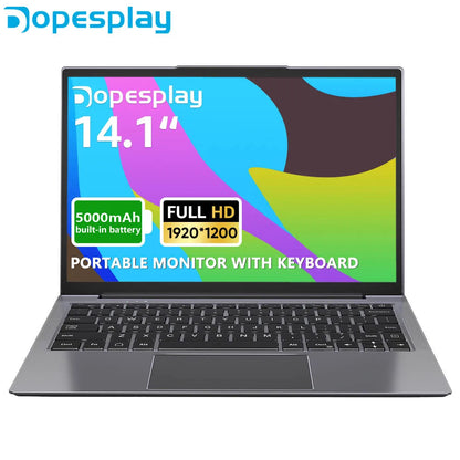 Dopesplay 14.1 inch Portable Lapdock Monitors with Keyboard HDR 1200P IPS External Screen Extender For Samsung Steam Deck Laptop