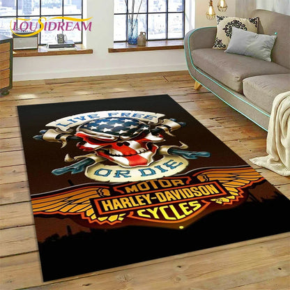 27 Style Harley-y Motorcycle Logo Rug Carpet for Living Room Bedroom Home Decor,floor Mat Non-slip for Sofa Doormat Gift kids