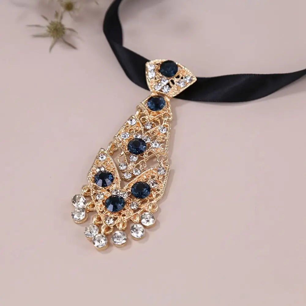 Adjustable Wedding Tie Diamond Suit Accessories Unisex Men Ties Women Necktie Formal Business Ties Metal Rhinestone Necktie