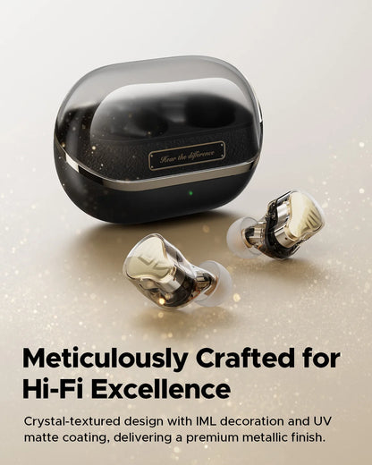 SoundPEATS H3 Wireless Bluetooth Earbuds Hybrid 3 Driver HiFi 55dB Adaptive ANC Headphones with LDAC AptX Lossless Hi-Res Audio