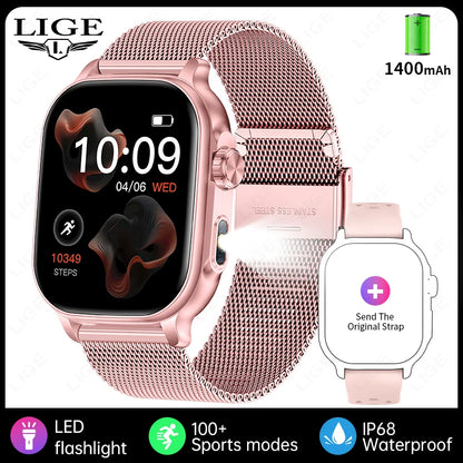 2026 New Sport Smart Watch 1400mAh Battery Fitness Tracker IP68 Waterproof Heart Rate Bluetooth Call Health Smartwatch Men Women