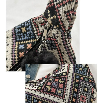 Canvas Shoulder Bags Fashion Large-capacity National Style Underarm Bags Messenger Bag Women Female