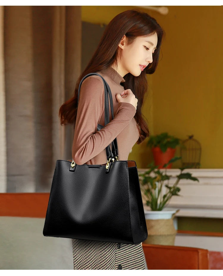Genuine Brand Luxury Designer Women Bags High Quality Leather Shoulder Crossbody Messenger Tote Bag Large Handbag Purses