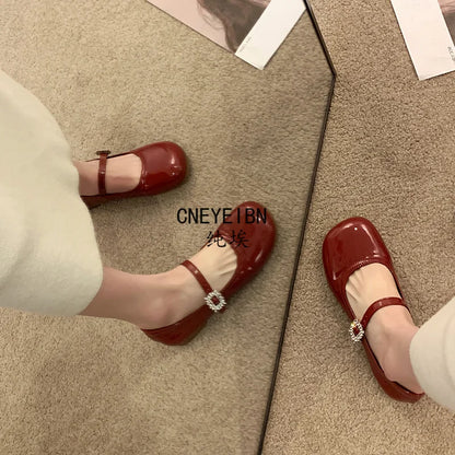New Spring Autumn Women Ballet Flats Comfort Round Toe Soft Sole Leather Shoes Ladies Daily Wear Dress Mary Jane Shoes