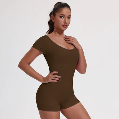 Sporty Jumpsuit Sport Outfit For Woman Sportswear U-Back Sports Overalls Gym Wear Women Bodycon One-piece For Fitness Yoga