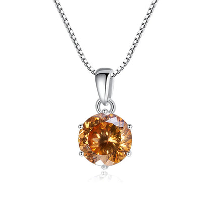 Butterflykiss 1CT 100 Faced Cut Moissanite Solitaire Drop Necklaces Gold Plated Pendant Real S925 Silver Chain Jewelry For Women