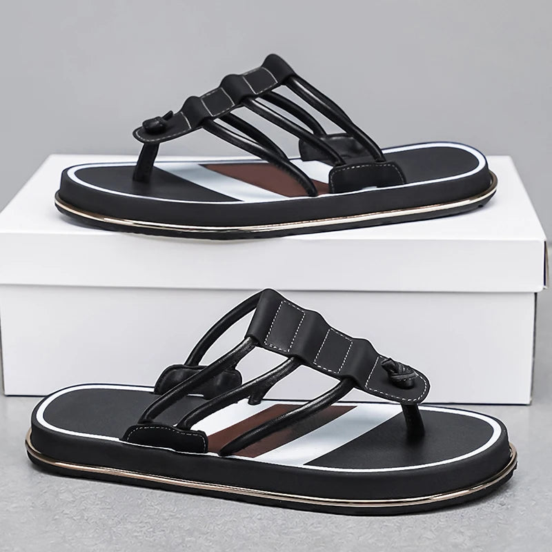 Stylish Summer Slippers for Men Outdoor Soft Sole Slides Leisure Walk Male Flip Flops Mens Casual Beach Shoes Sandals Sandalias
