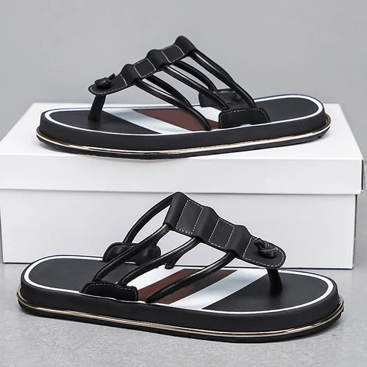 Stylish Summer Slippers for Men Outdoor Soft Sole Slides Leisure Walk Male Flip Flops Mens Casual Beach Shoes Sandals Sandalias