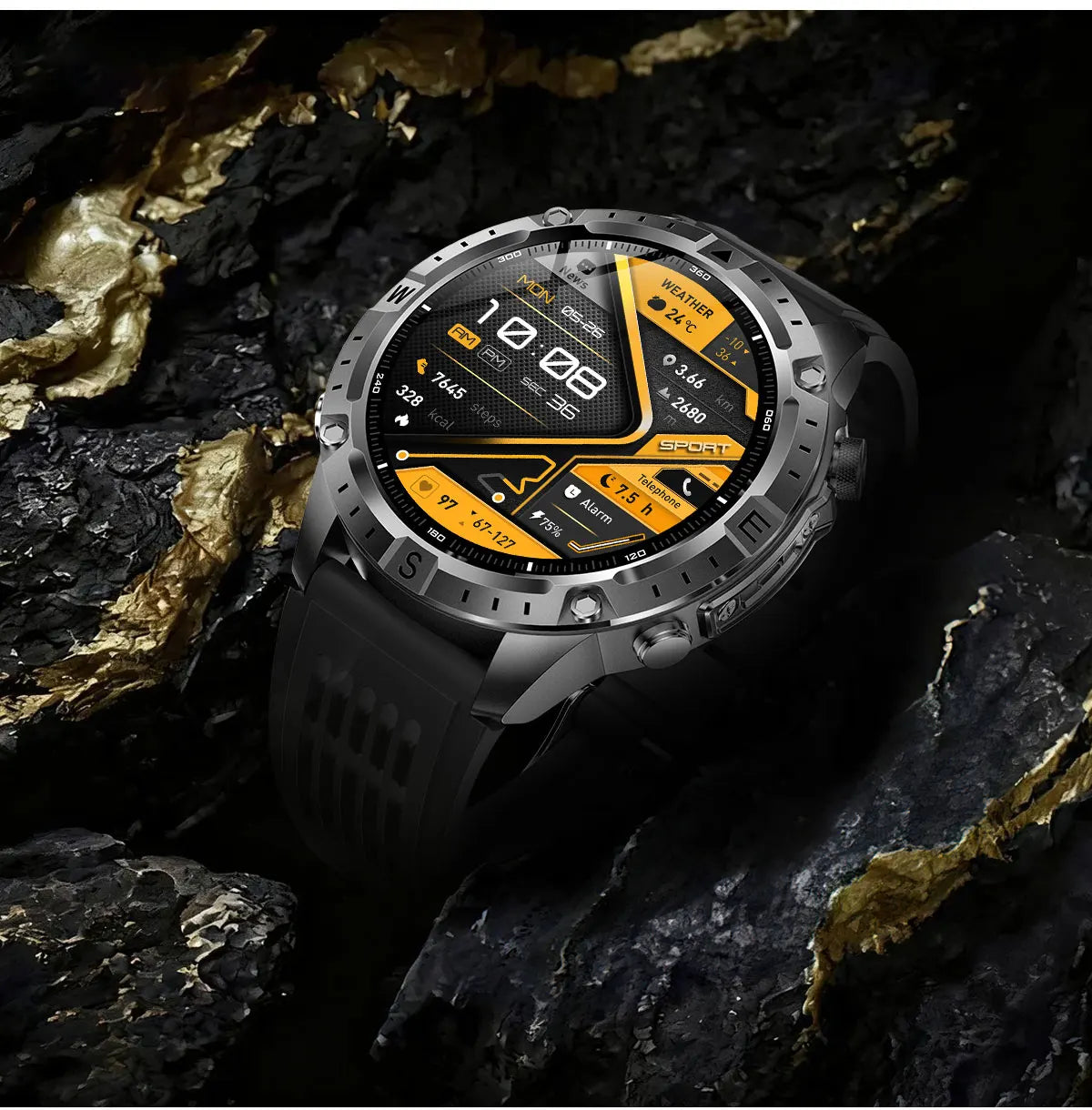 2026New Military Tank GPS SmartWatch Offline Map 10ATM Swim 2GB RAM Music Altitude Compass Bt Call Fitness Sports Smartwatch Men