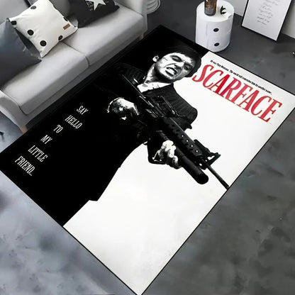Scarface 3D Classic Movie Tony Carpet Rug for Home Living Room Bedroom Sofa Doormat Decor,kids Play Area Rug Non-slip Floor Mat