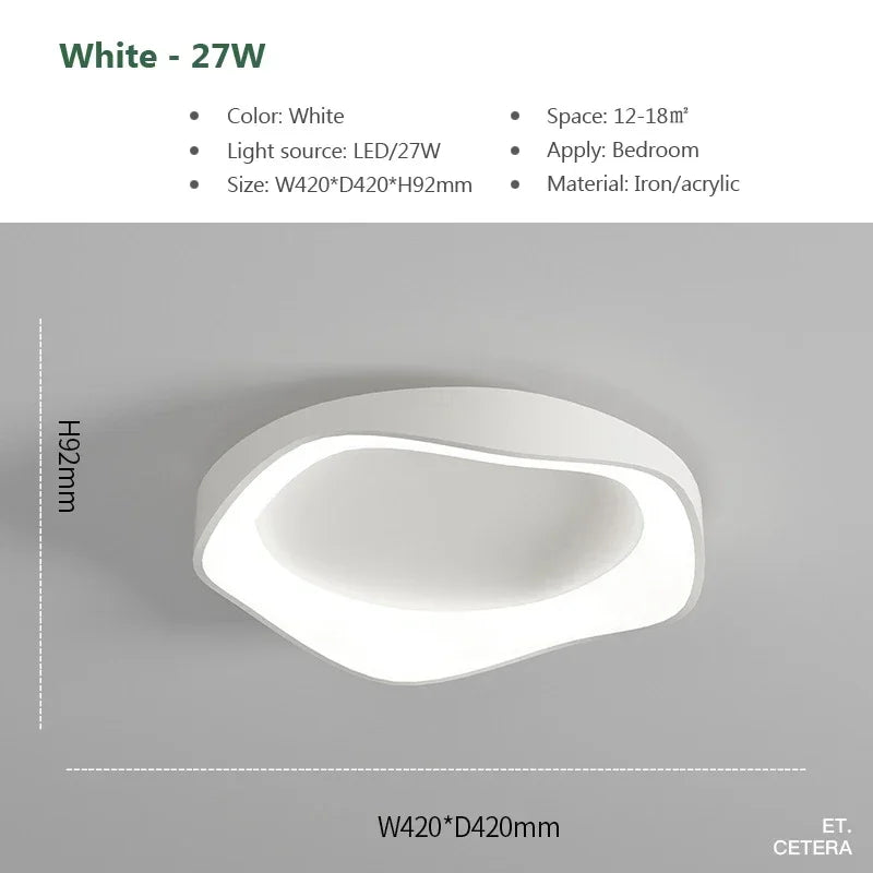 Modern LED Ceiling Lights Minimalist Black White Acrylic Lamp for Bedroom Study Living Room Hallway Entryway Lighting Fixtures