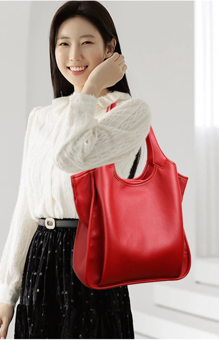 Luxury Soft Leather Handbags Large Capacity Women Shoulder Bags for Women Designer Tote Sac Shopping Crossbody Top Handle Bag