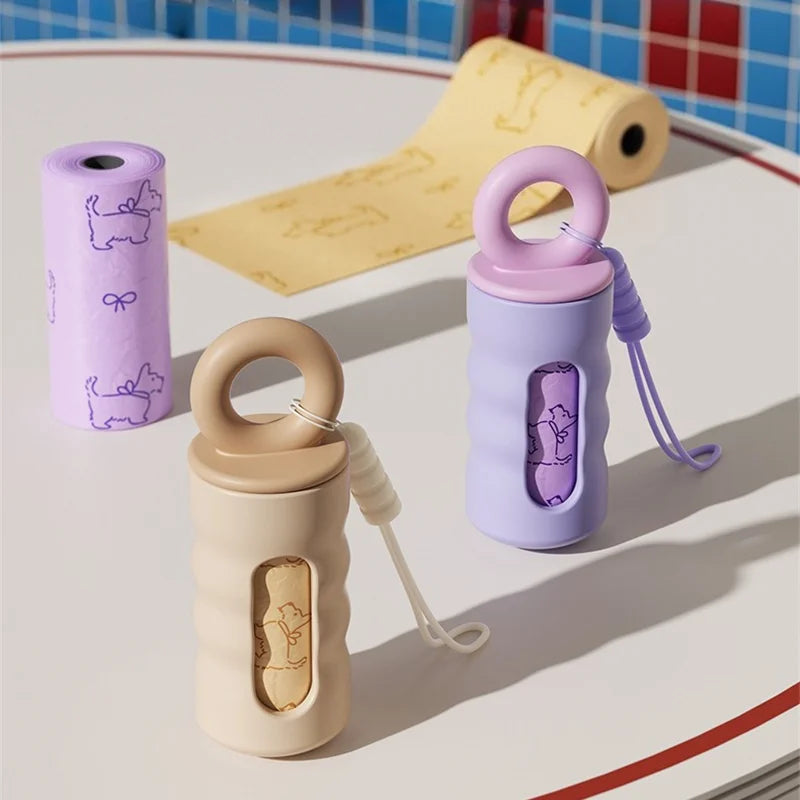 Portable Outdoor Dog Poop Bags Dispenser Stylish Pet Garbage Bags Dispenser for Dogs Cats Pet Cleaning Supplies Accessories