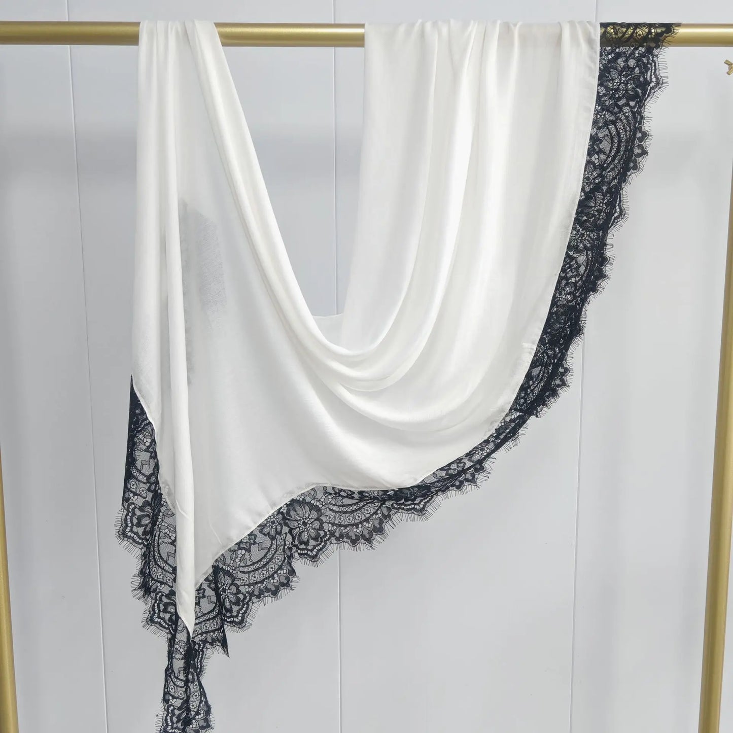 Ramadan Rayon Cotton Modal Hijab Scarf Lace L Edge Splicing Turban Breathable Shawl Cotton Plain Scarf Headscarf Women Hijabs