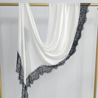 Ramadan Rayon Cotton Modal Hijab Scarf Lace L Edge Splicing Turban Breathable Shawl Cotton Plain Scarf Headscarf Women Hijabs