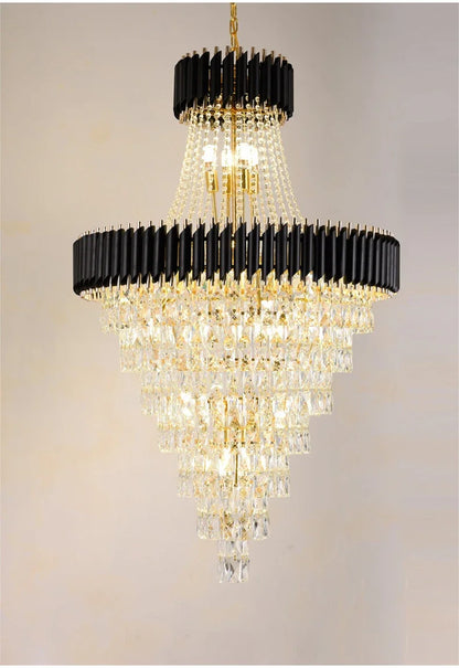 Luxury Crystal Chandeliers Home Villa Duplex  Attic Living Room Lighting Loft Decoration Indoor Pendant Lights Fixtures
