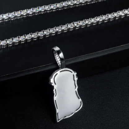 Hip Hop Jesus 925 Sterling Silver Full Moissanite Pendant For Men Men's Pendant Gold Plated Jewelry Can Pass 4mm Tennis Chain