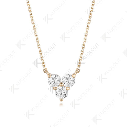 Kuololit 1CTW Moissanite Necklaces Solid 18K 14K Pendant for Women Jewelry for Engagement with Wedding Gift Classic Christmas
