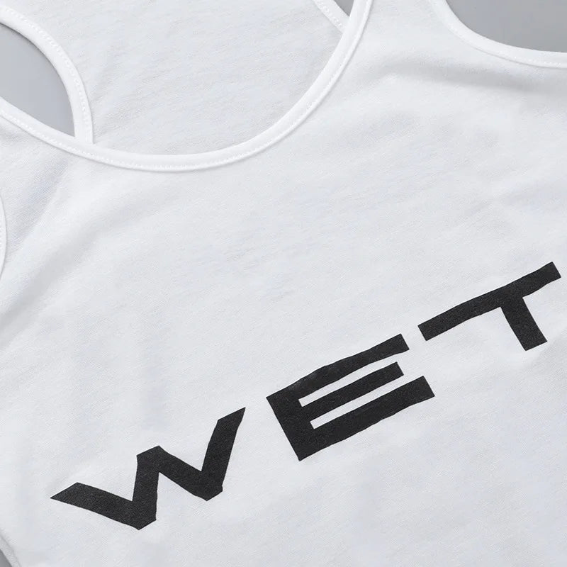 Letter Print Catsuit White One Piece Romper Women Jumpsuit Tank Top Short Playsuit Bodycon Ropa De Mujer Summer Outfits Bodysuit