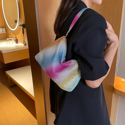 NEW Evening Clutch Bag for Women Glitter Elegant Top Handle Bags Ladies Party Wedding Bag Shiny Rhinestone Handbag Purses New