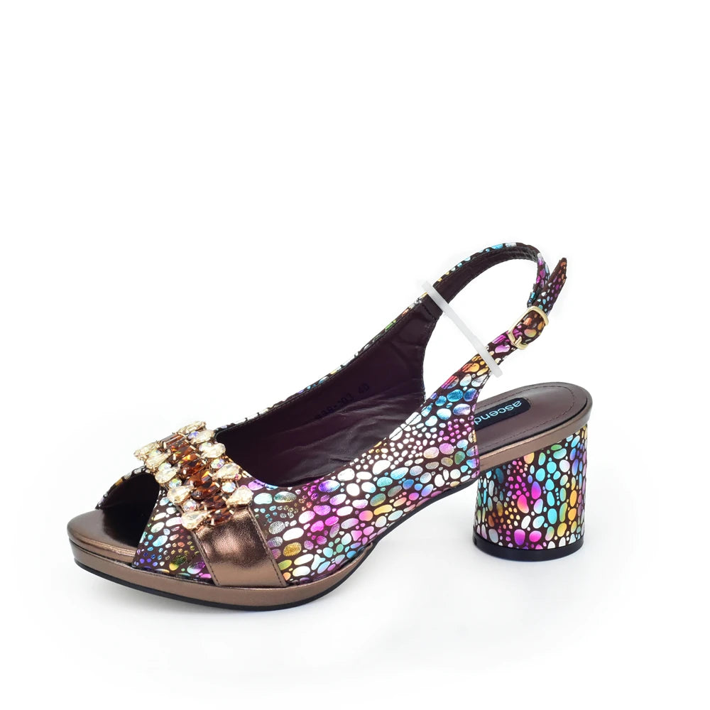 Fashion Italian Matching Nigerian Shoe and Bag with Rhinestone Wedding Shoes for Women Bride African Shoes and Bags Matching Set