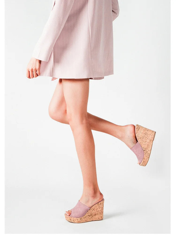 11CM Super High Heels Platform Sandals Women Wedges Open Toe Shoes Ladies Summer Slip On Slippers Beach Slides Femmes Sandalias
