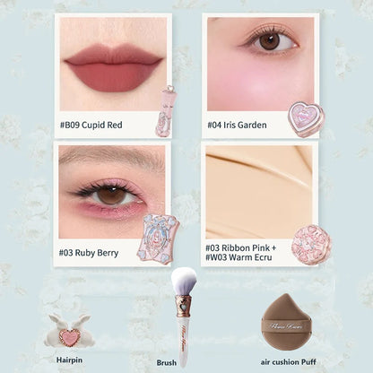 Flower Know Little Angel Collection Makeup Gift Box Eyeshadow Blush Cream Matte Lipstick Highlighter Full Kit All In One