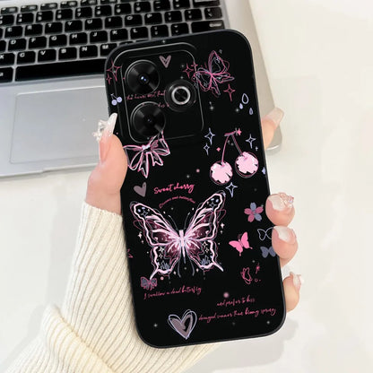 Casing For Redmi 13 Case 13 5G Cute Cat Fashion Luxury Flowers Silicone Shockproof Back Cover For Redmi 13 5G Phone Case Bumper
