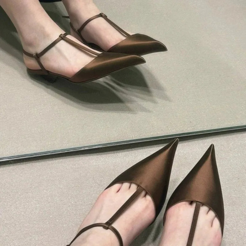 Shoes for Women Sexy Pointed Toe Women's Sandals Comfortable Low Heel Trendy Sandal Simple Versatile Large Size Pumps