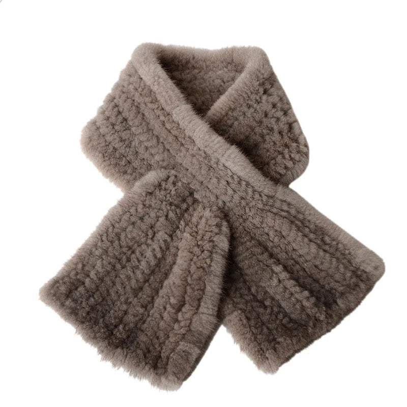 New Women Winter Real Mink Fur Scarf Lady Warm Soft Genuine Mink Fur Scarf Shawl Fashion Luxury 100% Natural Mink Fur Scarfs