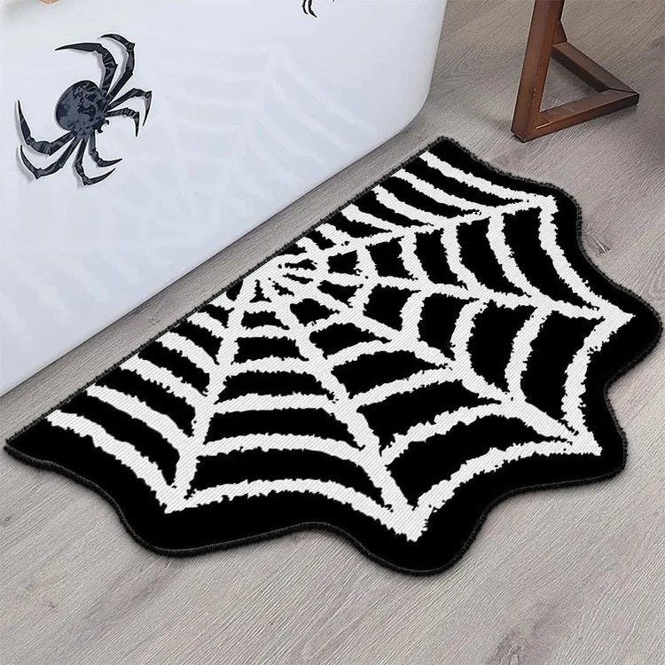 Halloween Pumpkin Plush Rugs Imitation cashmere Soft Orange Home Carpet Autumn Decoration The Ghost Spider web Skull Mat