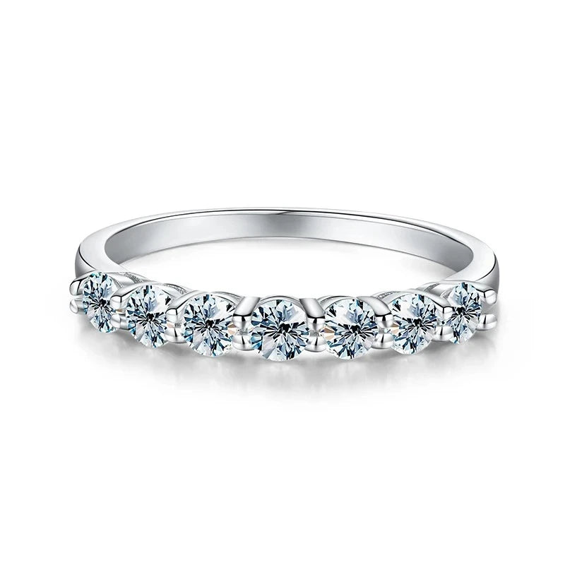 DWJ 0.7ct Real Moissanite Diamond Ring 925 Sterling Silver Engagement Daily Wear Rings for Women High Quality Fine Jewelry