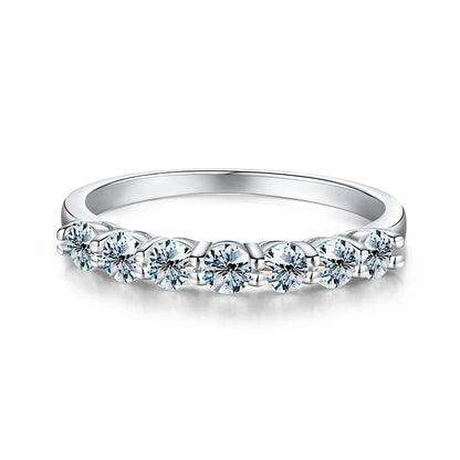 DWJ 0.7ct Real Moissanite Diamond Ring 925 Sterling Silver Engagement Daily Wear Rings for Women High Quality Fine Jewelry