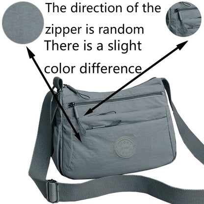 Fashionable Women's Crossbody Bag, Casual Nylon Shoulder Purse with Multiple Pockets, Available in Multiple Colors