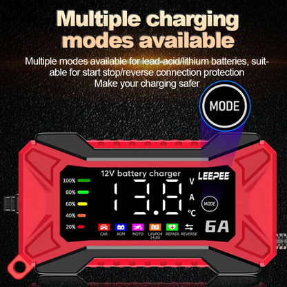 Intelligent Car Battery Charger Full Automatic Smart Battery Charging Fast Power Charging Pulse Repair Tools  Digital LCD Display For SUV Motorcycle Truck RV