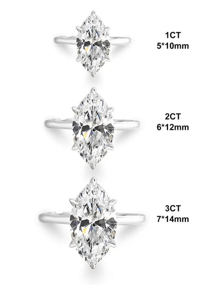 Larmor 925 Sterling Silver Classic 1-3 Carats Marquise Zircon Ring For Women Engagement Wedding Luxury High Quality Fine Jewelry