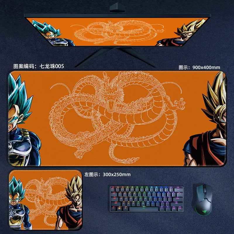 High Quality Print Dragon Ball Leather Mouse Pad Oversized Japanese Anime Nostalgic Son Goku Desk Mat Keyboard Pad Notebook Pad