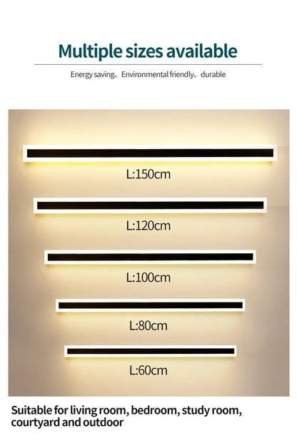 Modern Waterproof outdoor Long Strip LED wall lamps IP65 Iron Wall Light Garden porch Sconce Lights 110V 220V wall washer