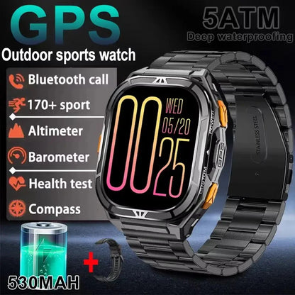 Luxury AMOLED Smartwatch Real GPS 5ATM Waterproof Smart Watch Electronic Clock Sports Wrist Digital Watches for Man Android 2026