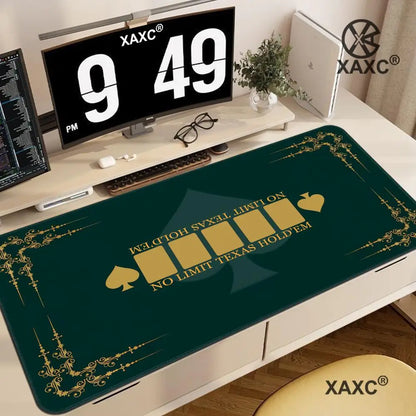 Texas Hold 'Em Poker Design Mouse Pad Desk Mat Gaming Mats Non-Slip Stitched Edge PC Accessories Keyboard Card Mat HYBXXC