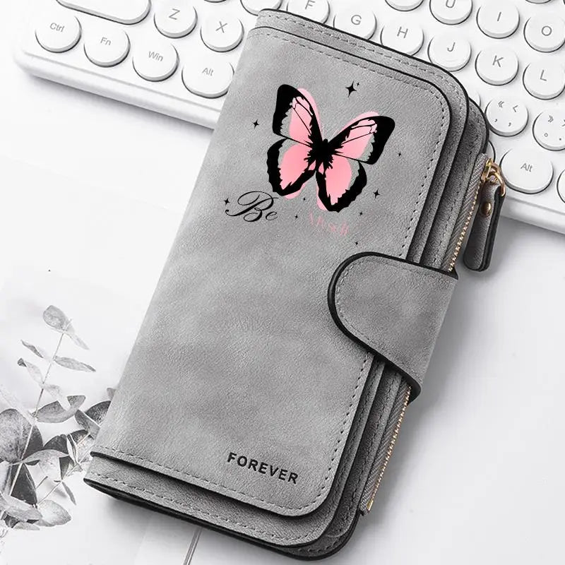 Heart-Shaped Animal Paw Butterfly Print Design Women Wallets Card Coin Wallet for Girls Purse ID Wallets Female Coin Purse Gift