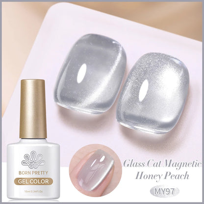 BORN PRETTY 10ml Cat Magnetic Gel Nail Polish Moonlight Glass Bead Water Light Crystal Soak Off UV Varnish For DIY Nail Art