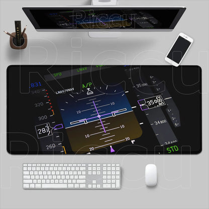 HD Airplane Speedometer Mouse Pads Plane Instrument Panel XXL Mousepad Non-slip Rubber Desk Mat Pc Gamer Deskmat Cockpit Playmat