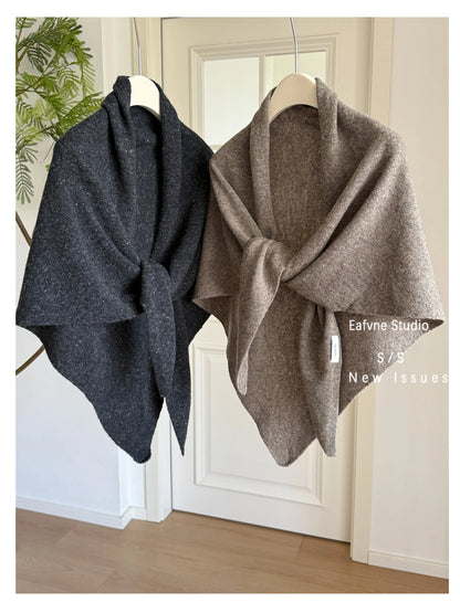 Japanese 100% Wool Long Triangle Scaf Elegant Oversized Women Big Shawl Knited Scarves Popular trip Party Scarf 180cm