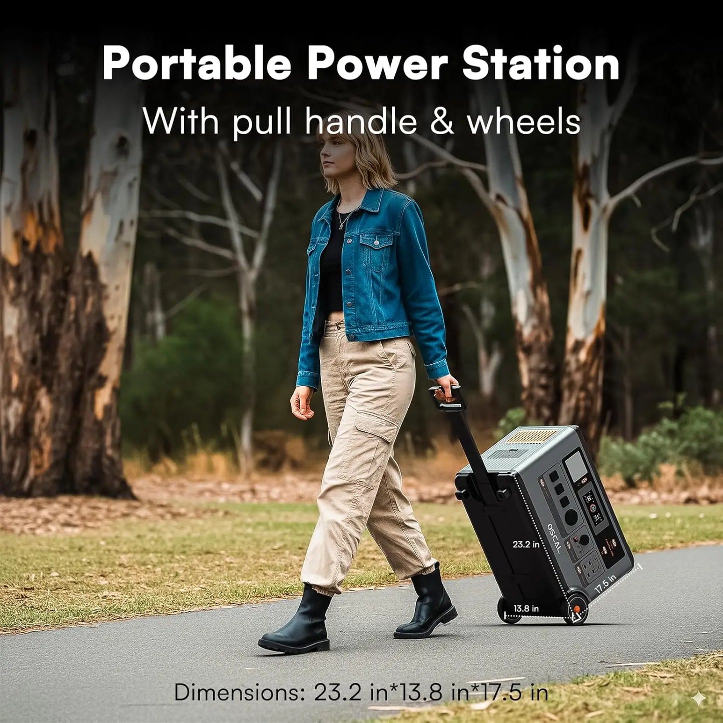 OSCAL PowerMax 3600SE Portable Power Station, 3600Wh LiFePO4 Battery, Solar Generator optional 400W Solar Panel, 3600W (Surge 7200W) Fast charging Home Backup Battery, Power Supply for Camping, RV