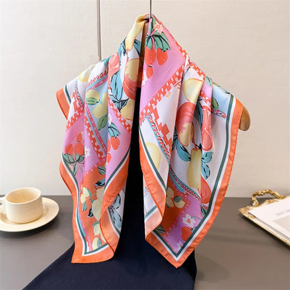 70*70cm Zebra Stripes Print Head Scarf for Women Silk Square Scarves Foulard Bandana Fashion Decorate Hijab Female Neckerchief