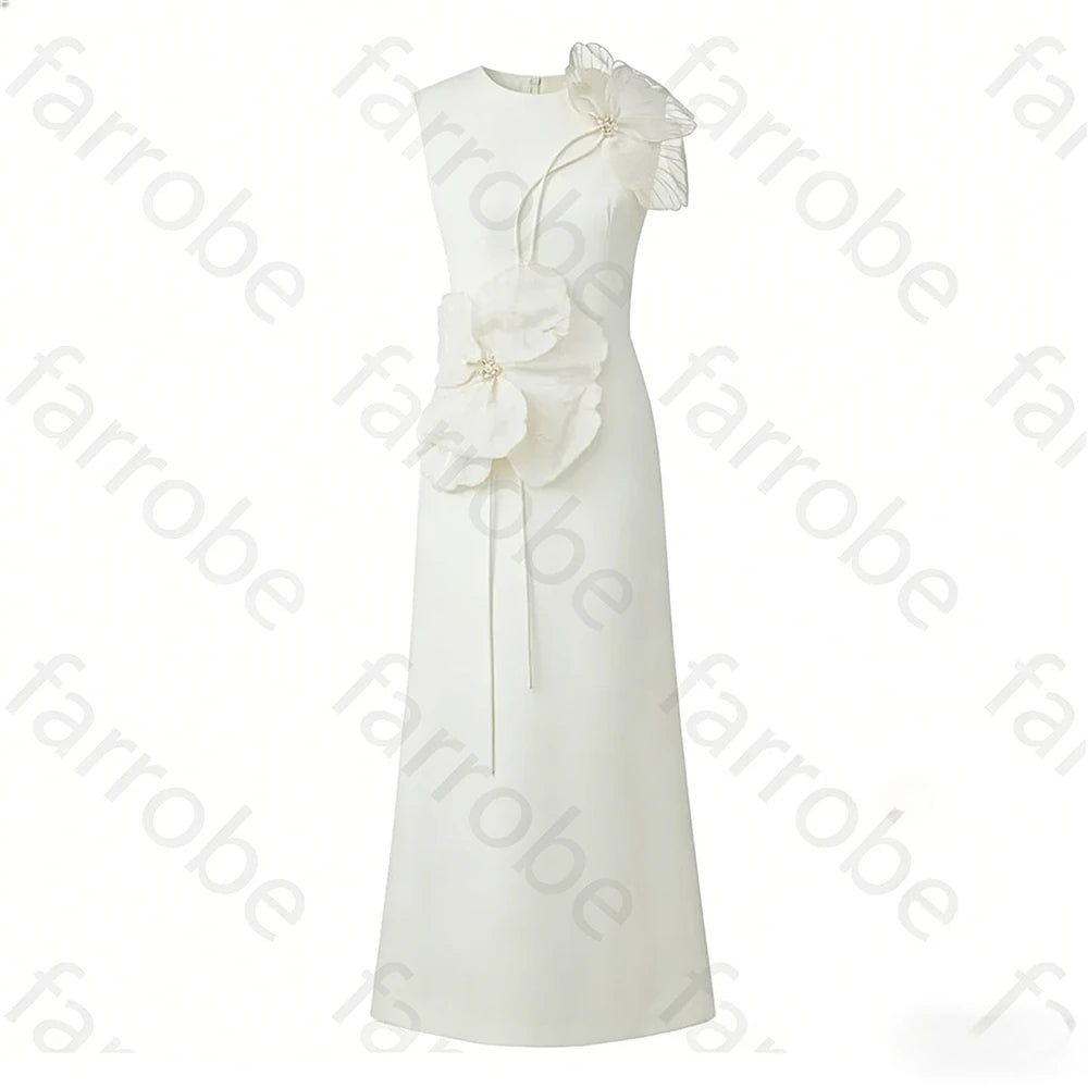 Customized Black Exquisite Evening Dress Flower Beading Ruched A-line Sleeveless Bespoke Occasion Gown Midi Dresses Party Gowns