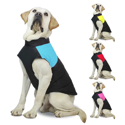 Pet Waterproof Warm Large Dog Coat Puppy Clothing Pet Vest Jacket Winter Warm Dog Clothes Waterproof Pet Vest Zipper Jacket
