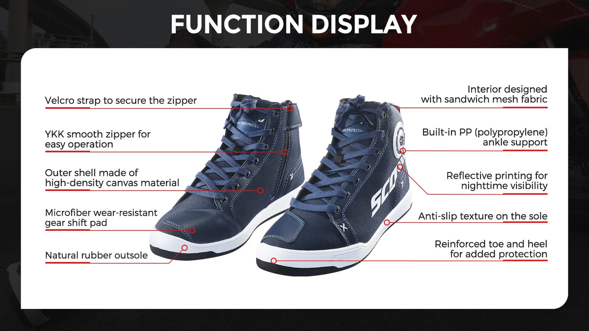 Scoyco Motorcycle Shoes Anti-Skip Breathable Shockproof Touring Casual High Ankle Autumn Summer Leisure Racing Riding Moto Boots